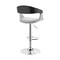 Armen Living Benson Adjustable Gray Faux Leather and Black Wood Bar Stool with Chrome Base LCBNBABLGR - alternate 2